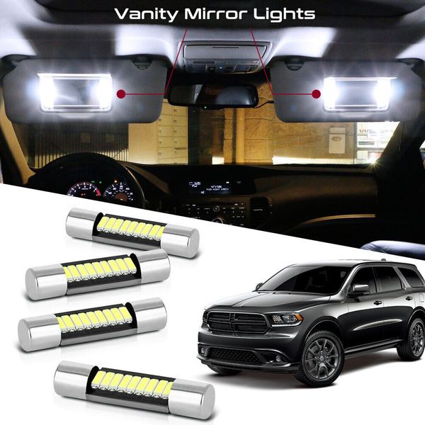 4pcs 6000K White 29MM LED Vanity Mirror Light Bulbs for 2011-2021 Dodge Durango