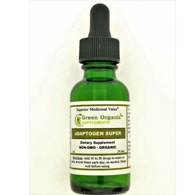 Green Organic Supplements Super Adaptogens, From Fresh Flowers, Herbs and Roots