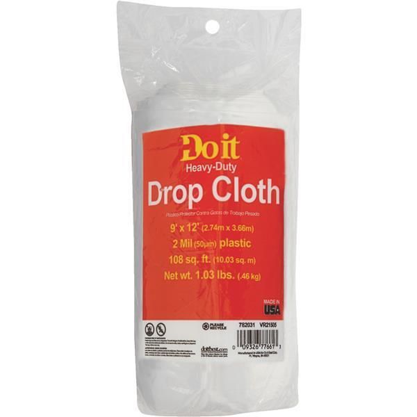 (3)-Do it Plastic 9 Ft. x 12 Ft. 2 mil Transparent Drop Cloth Model: P911RDI