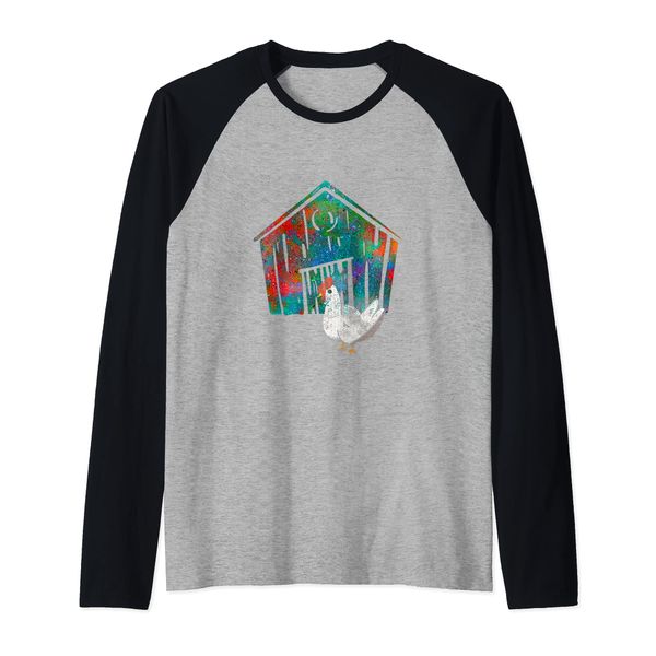 Chicken Lover Vintage Distressed Poultry Farm Raglan Baseball Tee