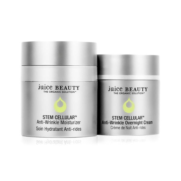 Juice Beauty Stem Cellular Day & Night Cream Duo - Anti-Wrinkle Face Moisturizer (1.7 Fl Oz) Anti-Wrinkle Ceramide Overnight Cream (1.7 Fl Oz) - Vegan & Made with Organic Ingredients, 2 Count