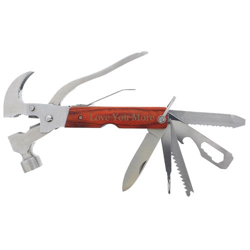 Boyfriend Gift for Boyfriend Love You More Laser Engraved 12-in-1 Hammer Boyfriend Birthday Gift Multitool Camping Survival Hammer Multi Tool
