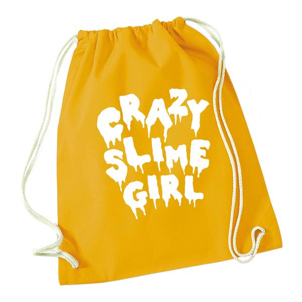 Flox Creative Mustard Drawstring Bag Crazy Slime Girl