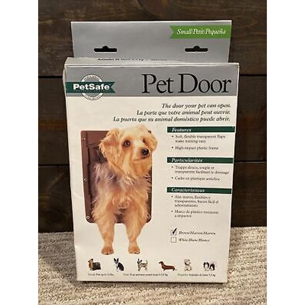 New Petsafe Brand Brown Pet Door In Original Box - Small/Up To 12 Lbs. - TS-2-11