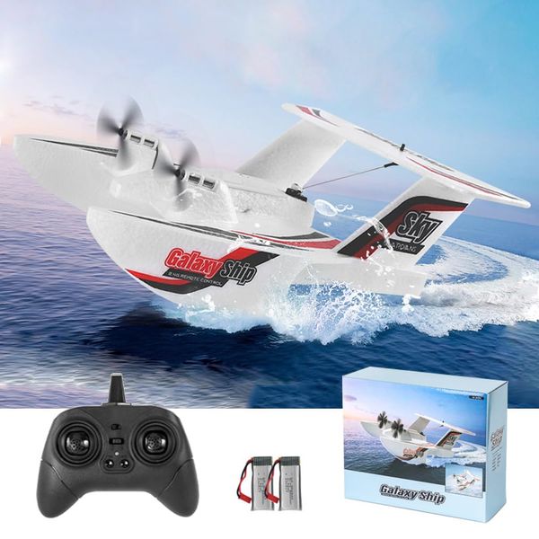 GoolRC RC Plane 3CH Remote Control Airplane for Water Land & Air, Amphibious Triphibian RC Aircraft, 2.4GHz Seaplane Glider RC Floatplane with 6-Axis Gyro & 2 Batteries for Adults, Boys and Girls