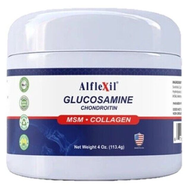 Glucosamine Chondroitin with MSM Collagen hydrolizate  Cream 4 Oz. 100 % natural