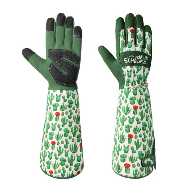 Long Gardening Gloves for Women, Rose Pruning Gloves with Forearm Protection, Breathable Work Gloves with Touch Screen for Yard & Outdoor Work (Large 1 pair)