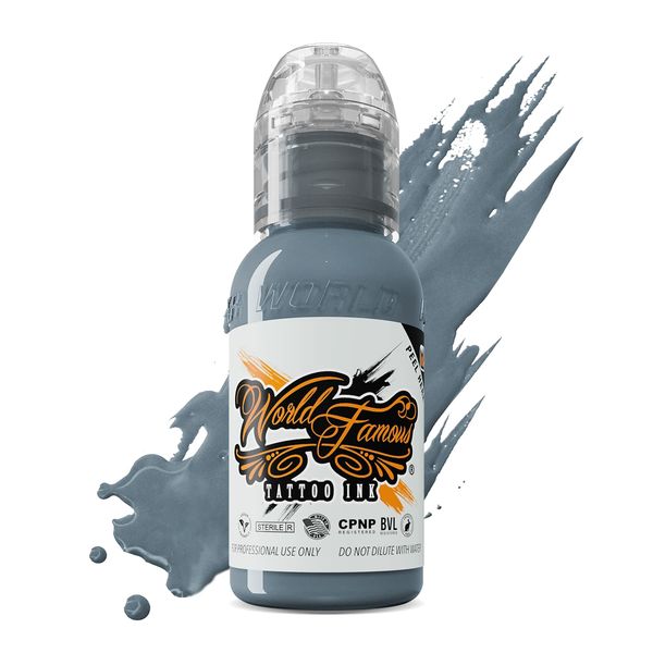 World Famous Grey Tattoo Ink, Vegan and Professional Ink, Made in USA, Pancho Pastel Grey #2 1 oz