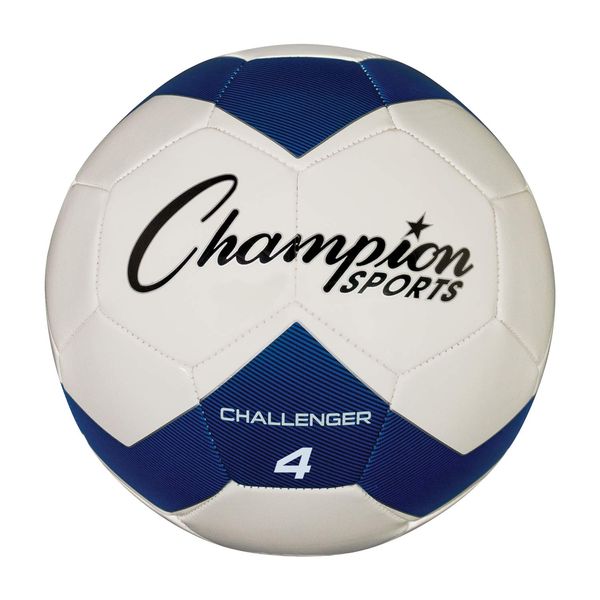 Champion Sports Challenger Soccer Ball, Size 4, Blue/White