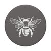 White Bee Honeybee Gray PopSockets Standard PopGrip