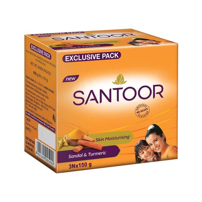 Santoor Sandal and Turmeric Soap - 3x150gm