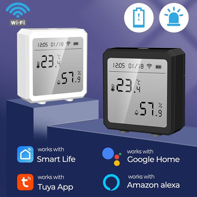 Tuya New WiFi Temperature Humidity Sensor Smart Life Backlight Hygrometer  Thermometer Sensor Support Alexa Google Home Assistant