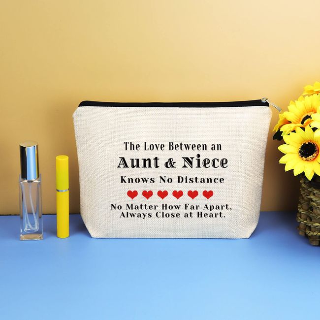 HnoonZ Best Aunt Ever Gifts Birthday Gifts for Aunt Aunt Gifts from Niece Aunt  Gift Auntie Gifts Aunt Bday Gift from Niece Gifts for Aunt Best Aunt Makeup  Bag Aunt Compact Mirror