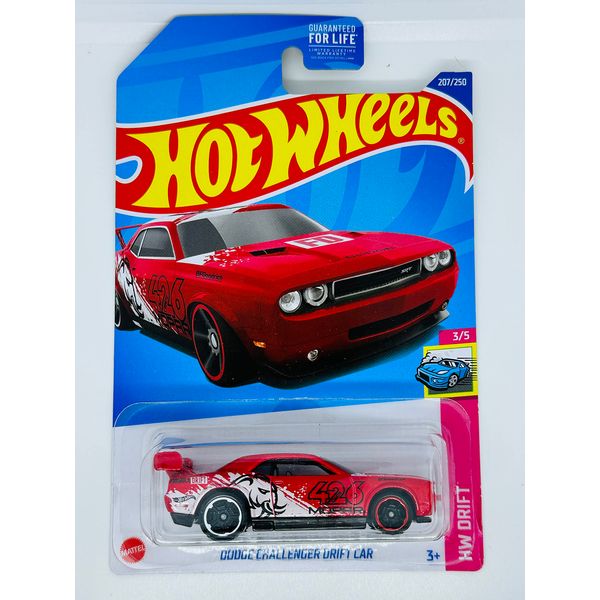 Hot Wheels - Dodge Challenger Drift CAR - RED - HW Drift 3/5 - 207/250 - Ships in a Box / Bubble Wrapped