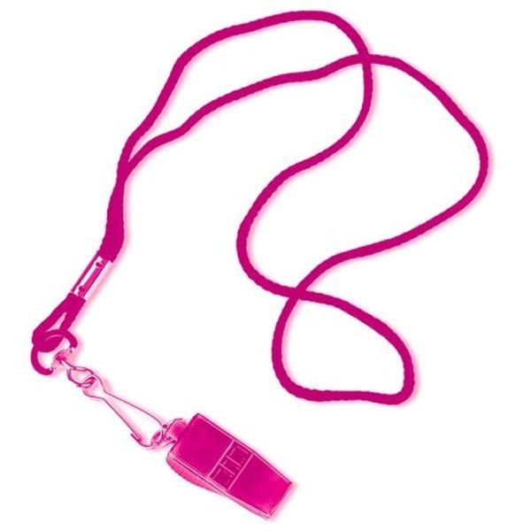 Tandem Sport Pea-Less Whistle and Lanyard - Loud & Clear Pink Sport Whistle - Referee & Coaching Whistle