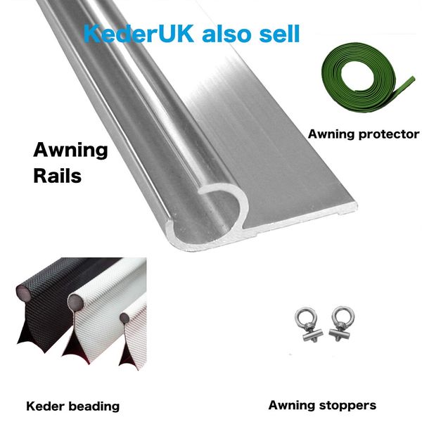 KederUk Awning Rail Piping 4 mm Double Flap + Solid PVC Core Keder Camping/Tent