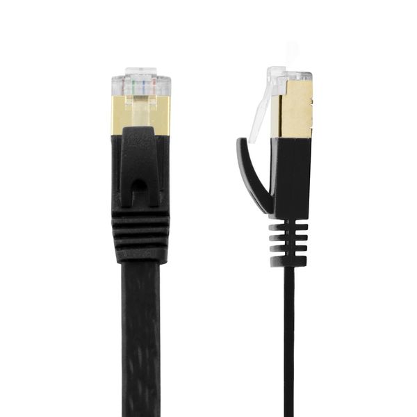 Buhbo 25 ft CAT7 Flat Ethernet Cable Shielded STP Network Snagless Cable RJ45 Cat 7