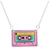 Bluebubble RETRO REWIND Pink Tape Dangle Earrings on Gift Card