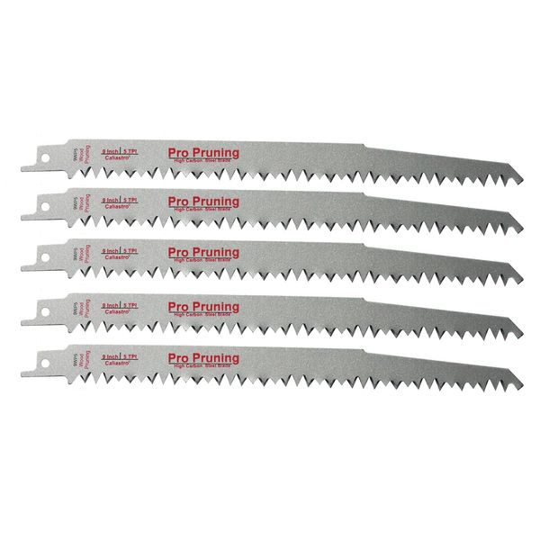 9-Inch Wood Pruning Saw Blades for Reciprocating/Sawzall Saws - 5 Pack - Caliastro