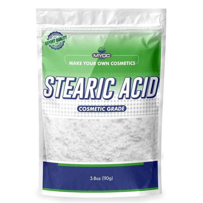 Myoc white stearic acid powder (110gm) cosmetic grade, soap, cream, lotion, detergent, shaving cream shampoo, |preservative, smoother, thickener