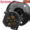 ETUKER 7Pin Pre-Wired Socket with 1.9M Cable,Towbar Socket Metal (7MZ)