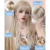 M Grande DY37A Basic Line Wig, Supervised by Active Top Stylist, 6 Piece Set, Women's Wig, Long, Natural, Face Slimming, Full Wig (Gold Beige, DY37A)