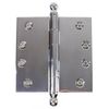 Chrome Plated Brass Kitchen Cabinet Door Hinge 4" with Removable Ball Tip Pins