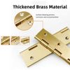 4 Pcs 2.5" Door Hinges Brass Folding Hinges for Gate Window Closet Drawer Boxes