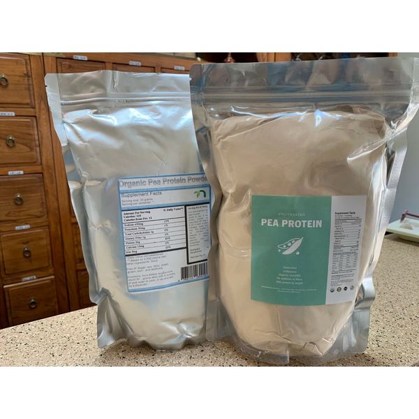 3 LBS Organic Pea Protein Powder With 30g Plastic Scoop Inside