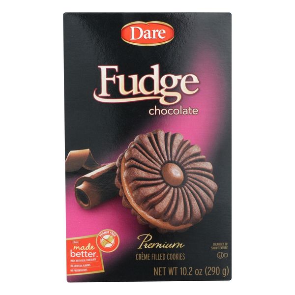 Dare Foods Chocolate Fudge Creme Filled Cookie, 10.2 Ounce - 12 per case.