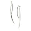 GUESS "Basic" Silver Curved Stick Front to Back Linear Drop Earrings