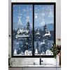 Merry Christmas Large Print Scenery Removable Wall Window Sticker Set 6 sheets