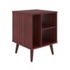 Warwick Mid-Century Modern Nightstand with Open Storage Shelving, Cherry - Bedsi