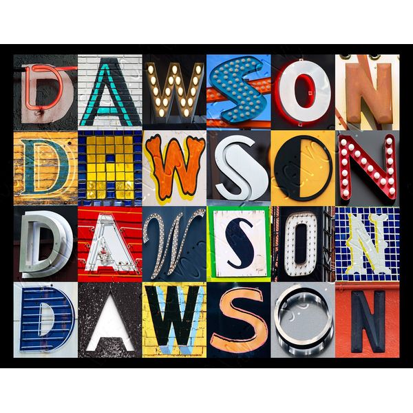 DAWSON Personalized Name Poster Using Sign Letters (Small)