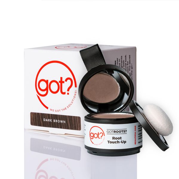 Got? Root Concealer + Hairline and Brow Filler for Dark Brown Hair | Instant Hairline Shadow | Gray Roots and Thinning Hair Temporary Cover-up | Pigment Infused Binding Hairline Powder | 0.14 oz Tub