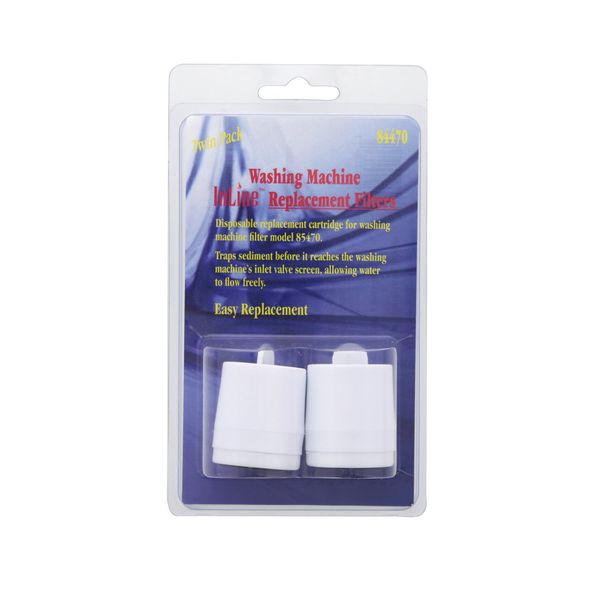 Inline Washing Machine Filter Cartridge (2 Pack) - Removes Sediment for Improved Water Flow