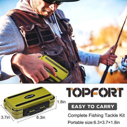 TOPFORT 187/343pcs Fishing Accessories Kit, Including Jig Hooks, Bullet Bass Casting Sinker Weights, Fishing Swivels Snaps, Sinker Slides, Fishing Set with Tackle Box