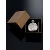 Quartz Pocket Watch for Men with Black Dial and Chain (Silver)