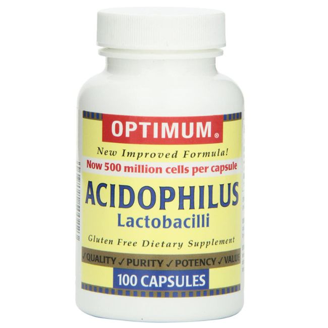 Optimum Acidophilus Lactobacilli GF Supplement, 100 Capsules 043292500223VL