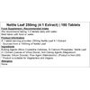Nettle Leaf 250mg Tablets - 4:1 Extract - Antioxidants - Vegan (180 Tablets)