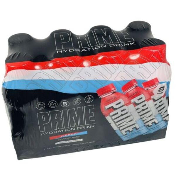 PRIME Hydration Sports Drink 16.9OZ ICE POP Flavor 8 Pack LOGAN PAUL KSI DRINK!!