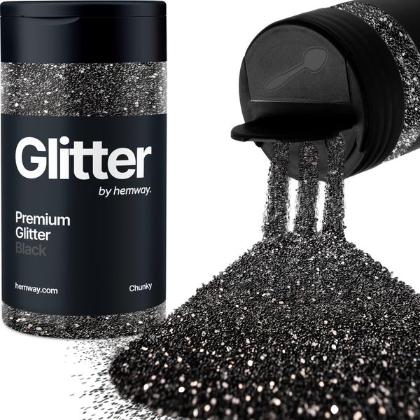 Glitter Shaker Black Face Nail Art Tumbler Accessori per festival di Natale Resina artigianale microfine Cosmetici 125g/4,4oz