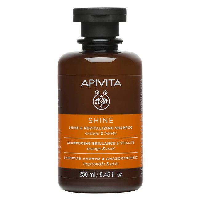 APIVITA Shine & Revitalizing Shampoo for Men and Women - Natural Hair Care that Gently Cleanses, Reveals Shine, Hydrates & Prevents Breakage - With Rosemary, Honey, 4 Vitamins and Minerals - 8.45 Fl O