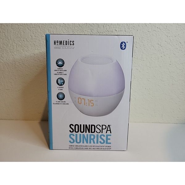 Homedics Soundspa Sunrise Simulator Alarm Clock 8 Sleep And Wake Sounds White