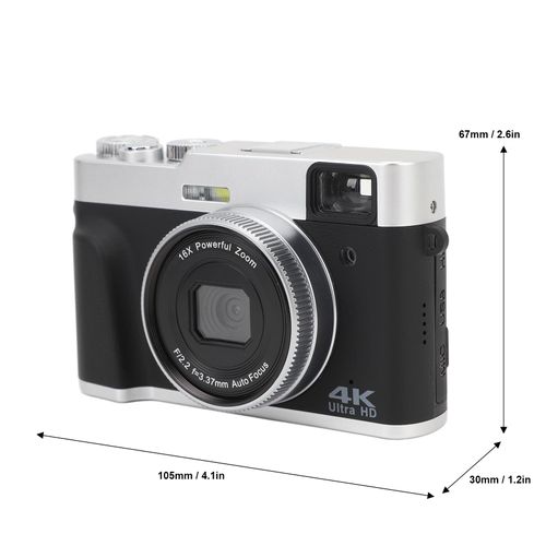 4K Digital Camera, 48MP Autofocus Compact Kids Camera 16X Digital Zoom Point and Shoot Cameras, 2.8 Inch Screen Vlogging Camera Travel Video for Teen Beginners