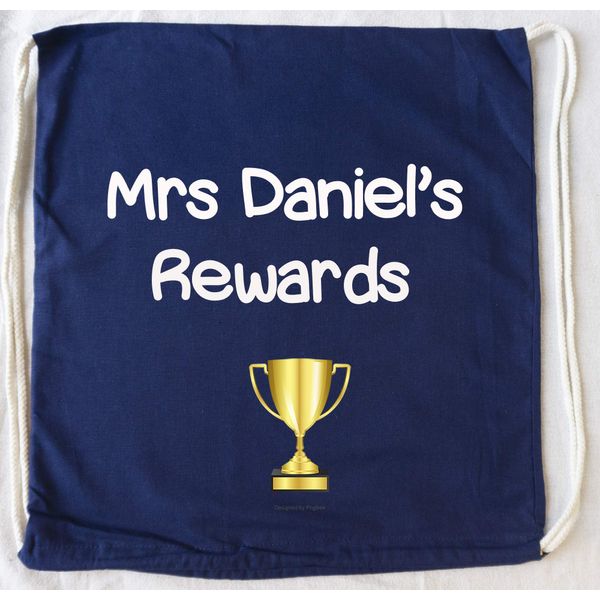 Busy Hands & Feet Personalised Teacher Rewards Drawstring Bag