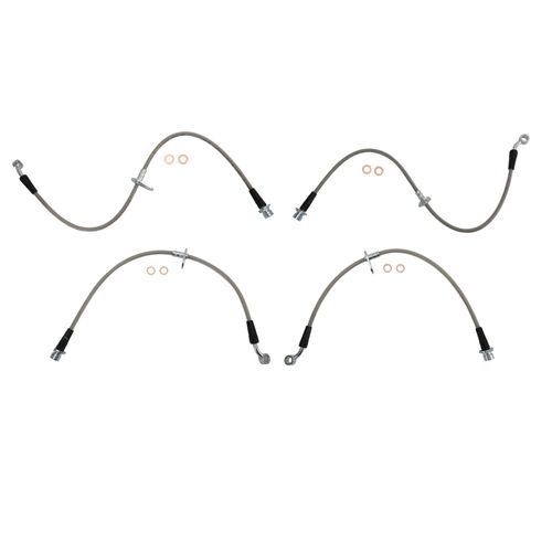 TRQ Front and Rear Performance Brake Hose Set Compatible with 2003-2011 Honda Element