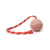 Julius-K9, IDC Natural Rubber Ball with String, Horizontally Grooved, 60 mm