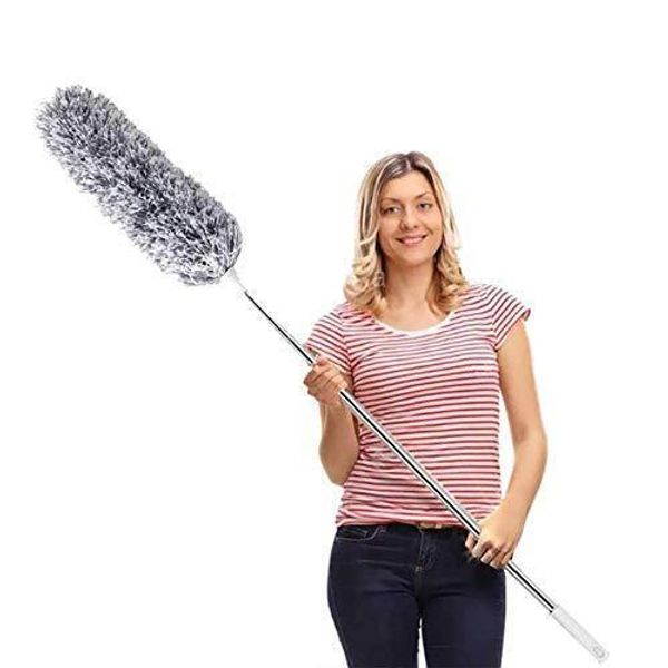 DELUX Microfiber Feather Duster Extendable Cobweb Duster with 100 inches Extra