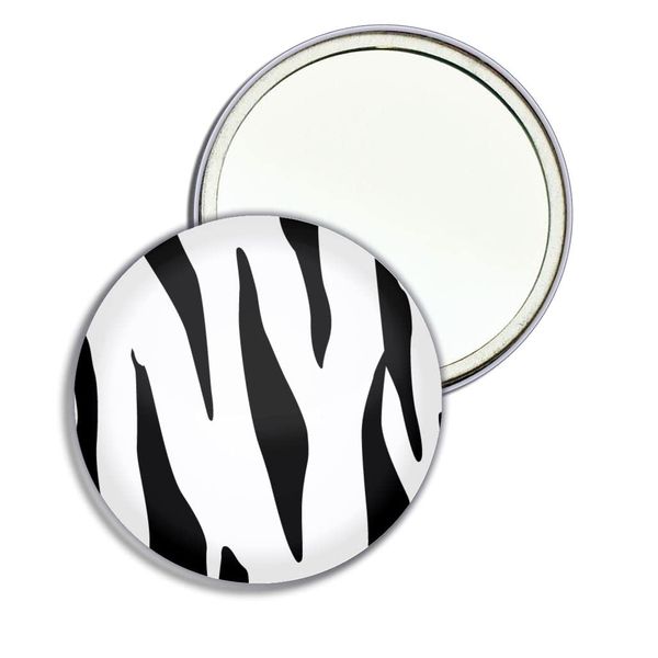 Zebra Print - 55mm Round Compact Mirror